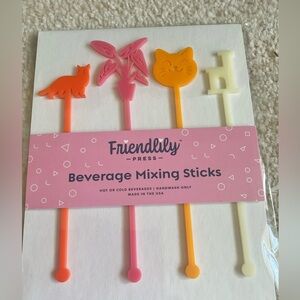 NWT Cat Theme Beverage Mixing Sticks